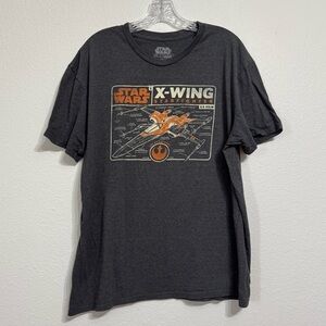 Mad Engine Star Wars X WIng Gray Short‎ Sleeve T Shirt Mens XL Disney Lucasfilm
